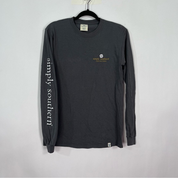 Simply Southern Should Have Been A Cowgirl Grey Pink Long Sleeved Shirt Sz Small - Picture 2 of 3